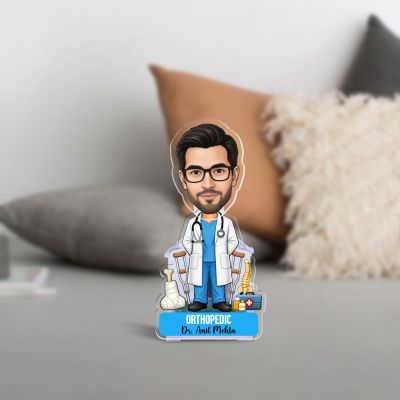 Personalized Orthopedic Doctor Bobblehead Caricature Ideal Gift for Doctors, Graduation, or Clinic Desk Decor Gift for Orthopedic Surgeon Battery Powered Moving Head Feature